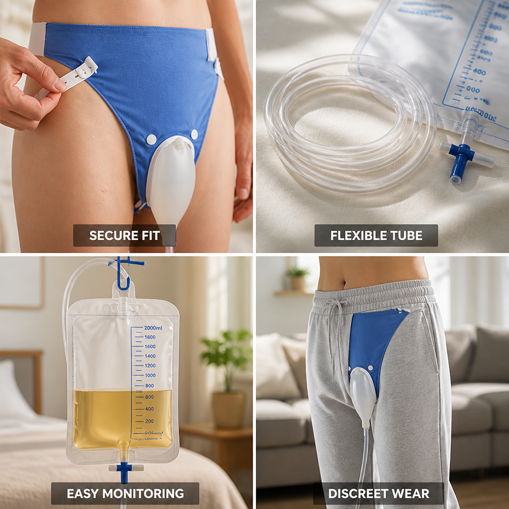 Silicone Wearable Urine Collection Kit (39-Inch Tube)