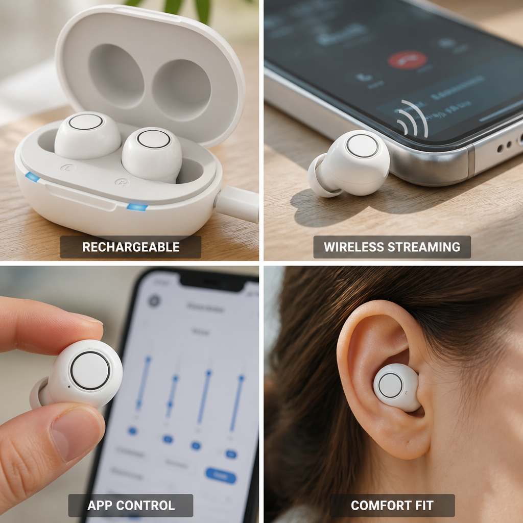 Rechargeable Bluetooth App-Control Hearing Aids (RIC & CIC)