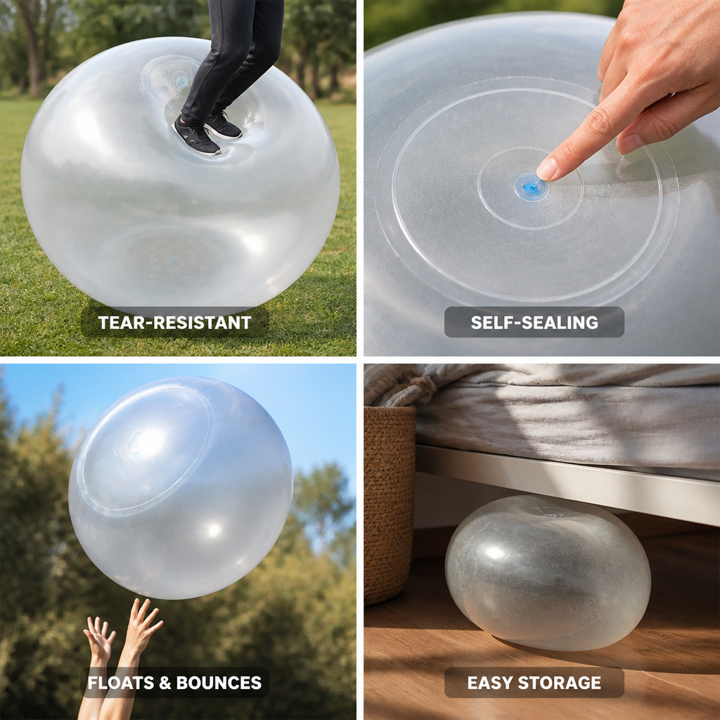 Tear-Resistant TPR Self-Sealing Bubble Ball (Multiple Sizes)