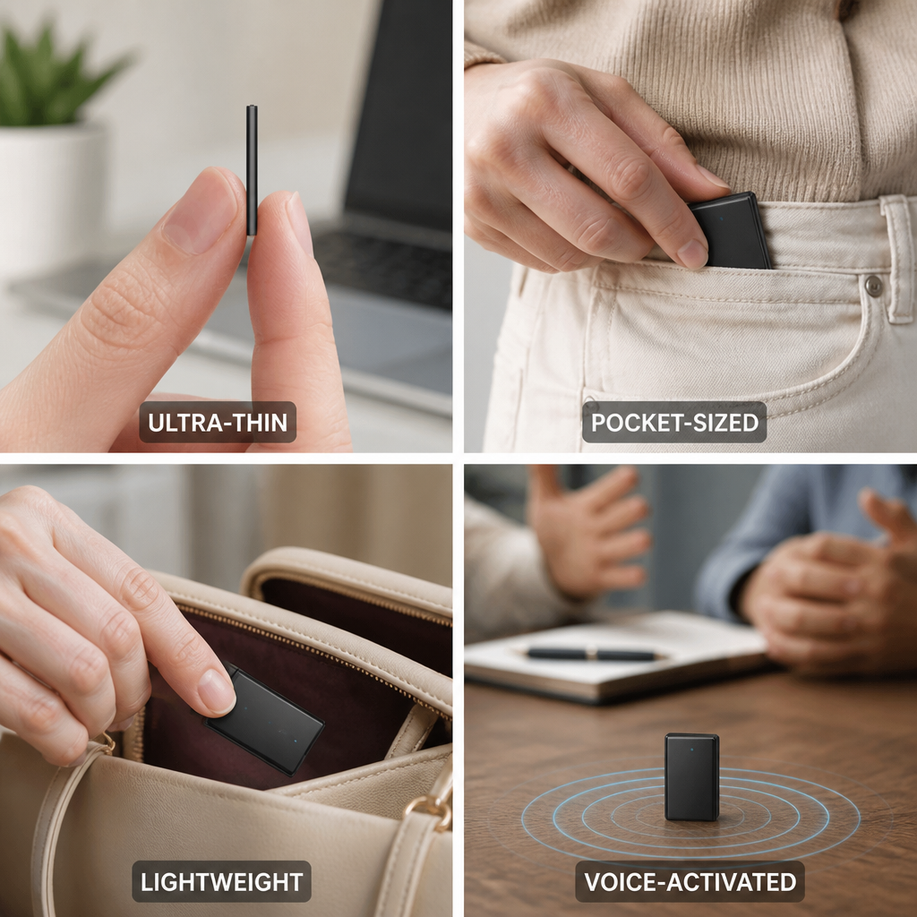 Voice-Activated Ultra-Compact Voice Recorder (50-Hour Recording)