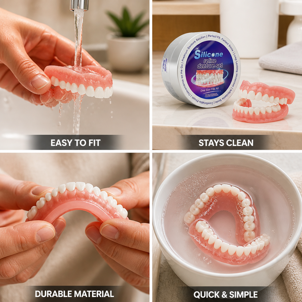 Heat-Activated Silicone Denture Reliner Kit (Upper & Lower)