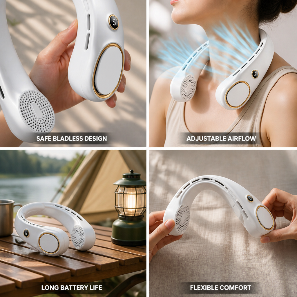 Bladeless Hands-Free Neck Fan (Up to 16-Hour Battery)