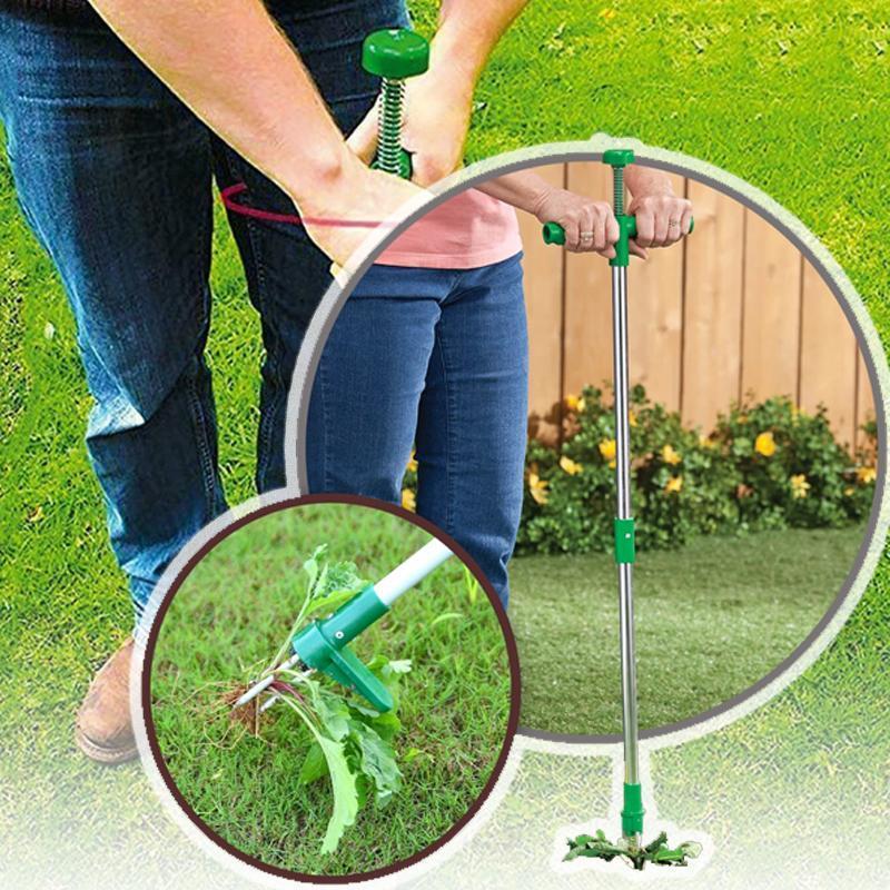 Foot Pedal Weed Remover with Triple Steel Claw Design