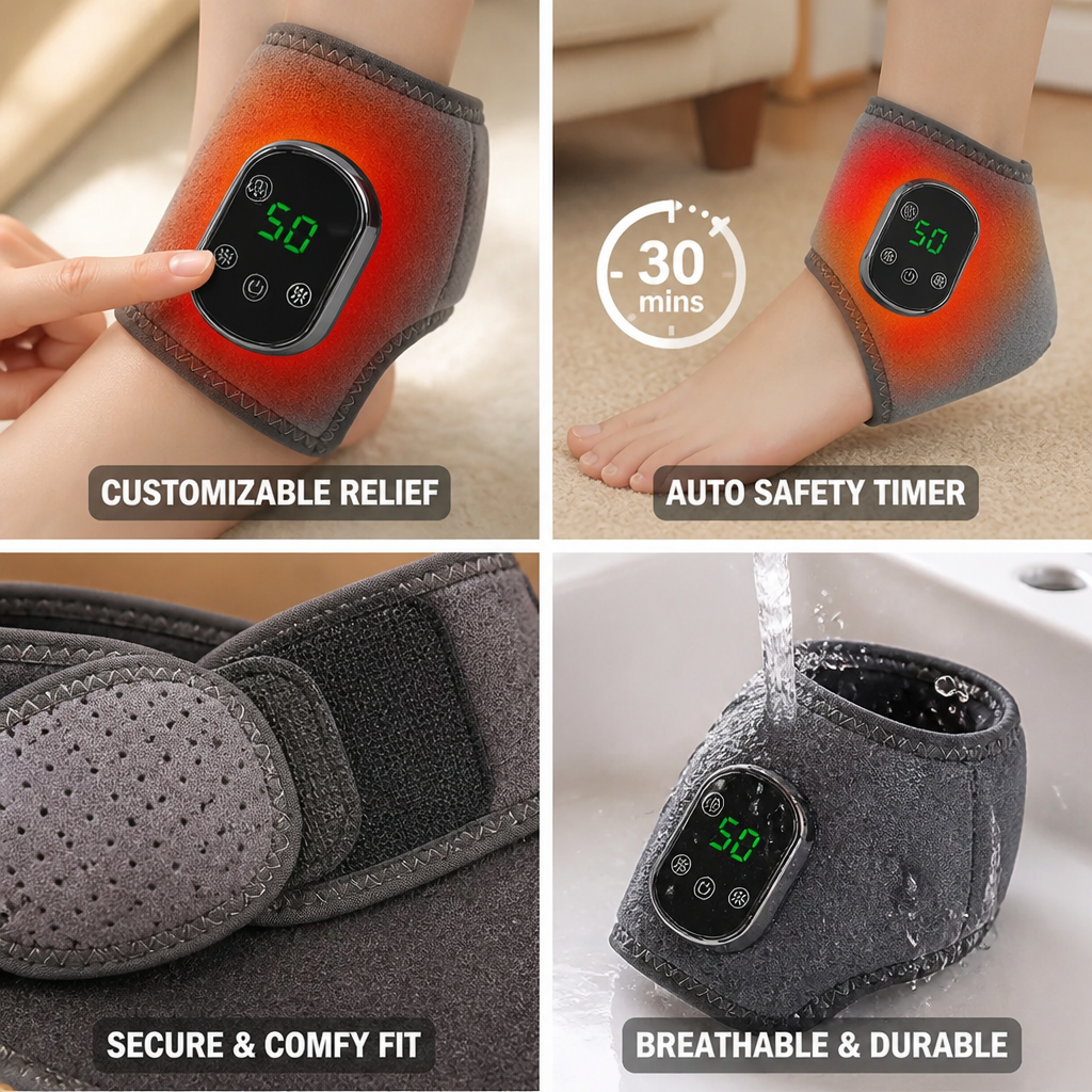 Adjustable Infrared Heat & Vibration Ankle & Wrist Massager