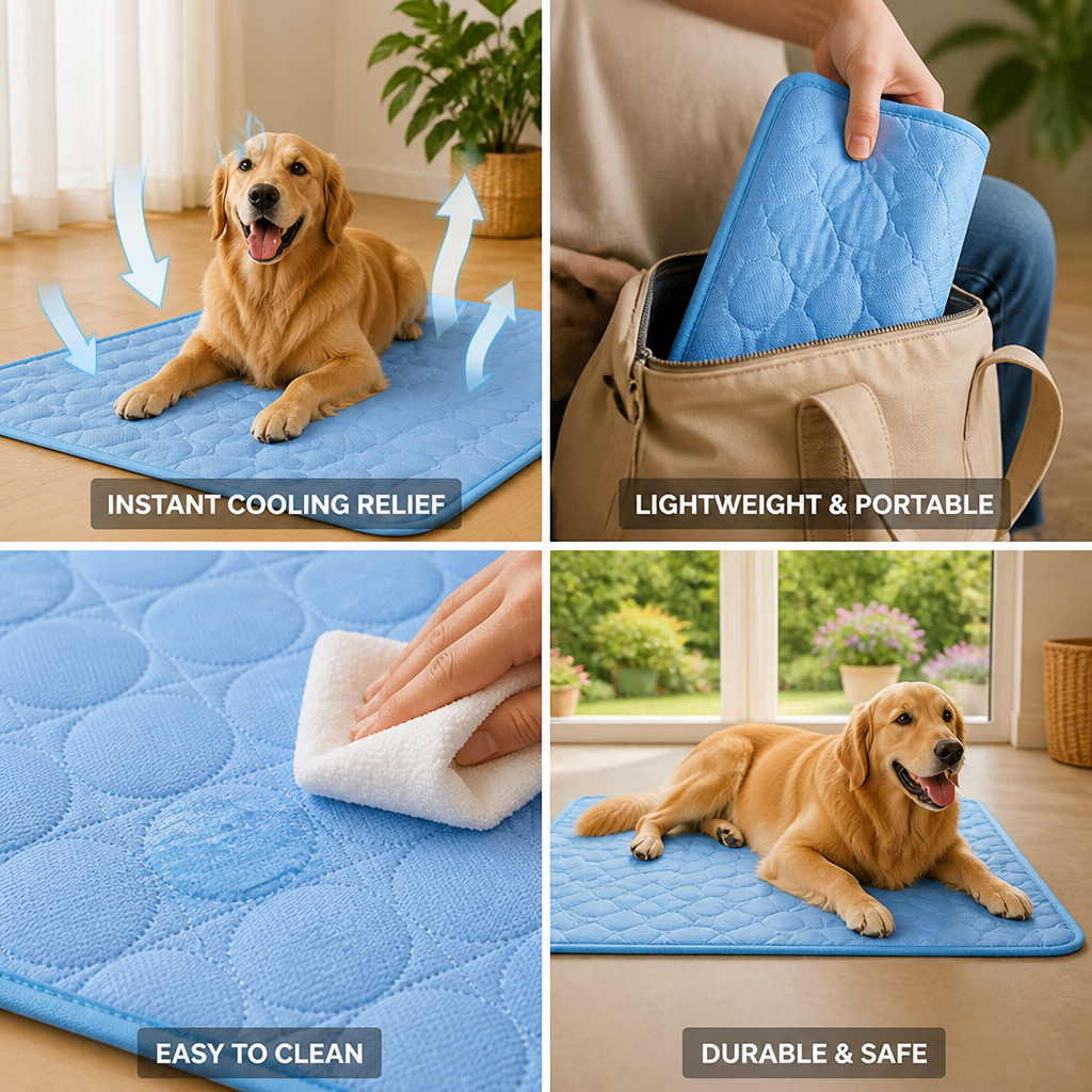 Pressure-Activated Lightweight Dog Cooling Mat