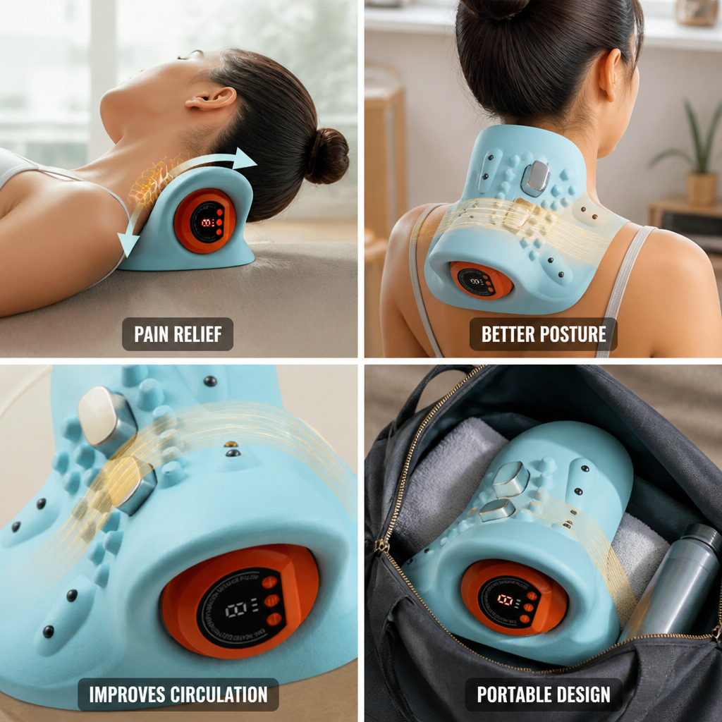 EMS Acupressure Traction Neck Massager (For Neck & Shoulders)