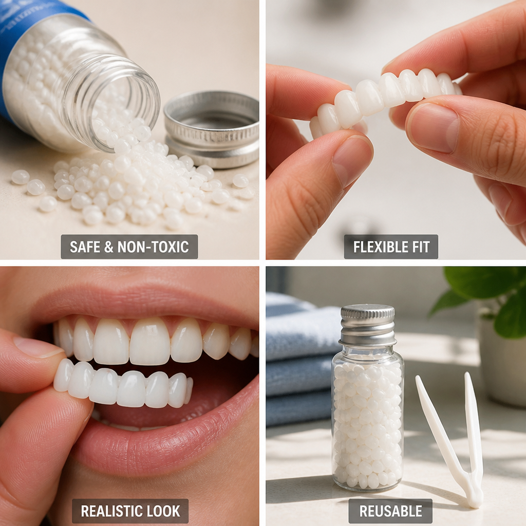 Realistic Malleable Resin Teeth Patches (Set of 2)