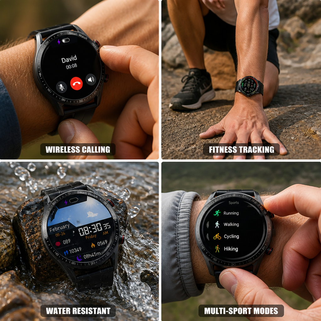 Wireless Calling Multi-Sport Water-Resistant Smartwatch