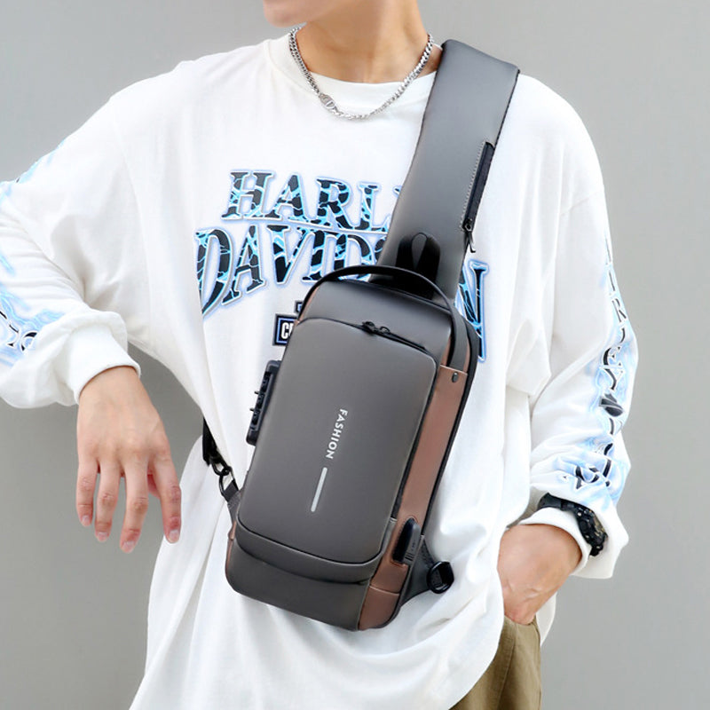 Waterproof and Theft-Resistant Shoulder Bag with USB Port