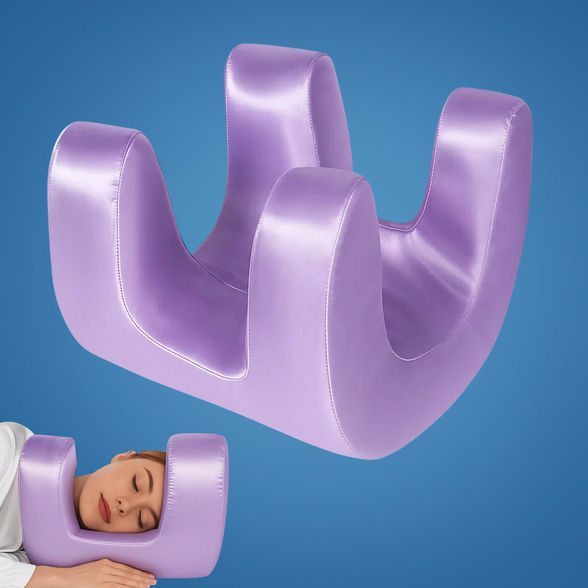 Cooling Memory Foam Contour Pillow for Skin Care and Wrinkle Reduction