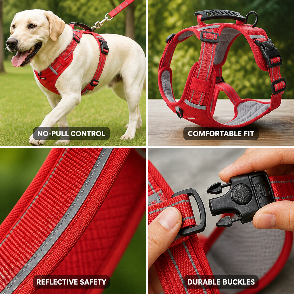 No-Pull Padded Reflective Dog Harness
