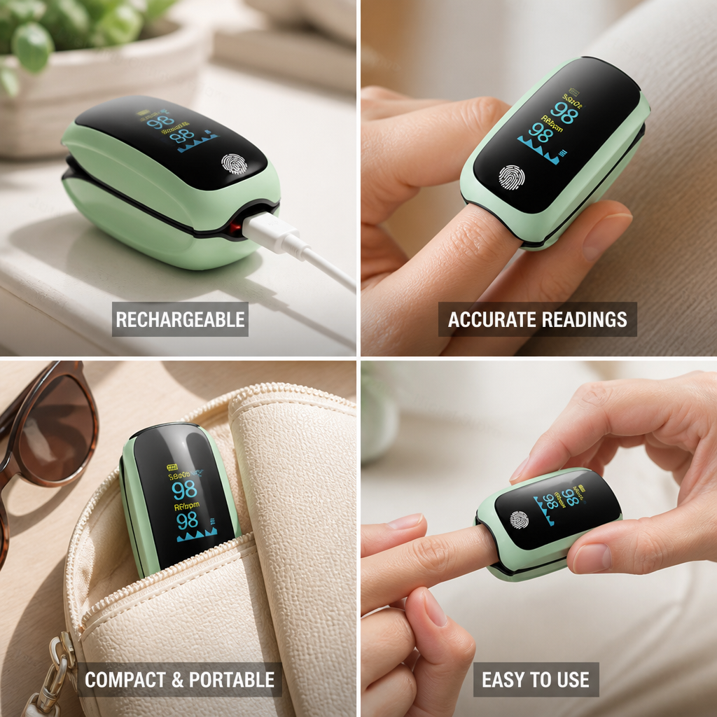 Rechargeable USB-C LED Fingertip Pulse Oximeter