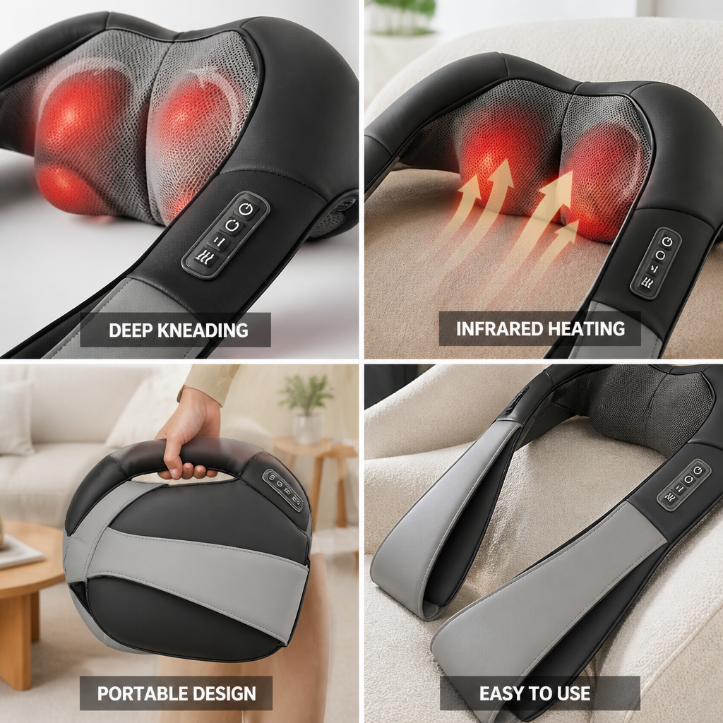 Deep-Kneading Shiatsu & Infrared Massage Cushion