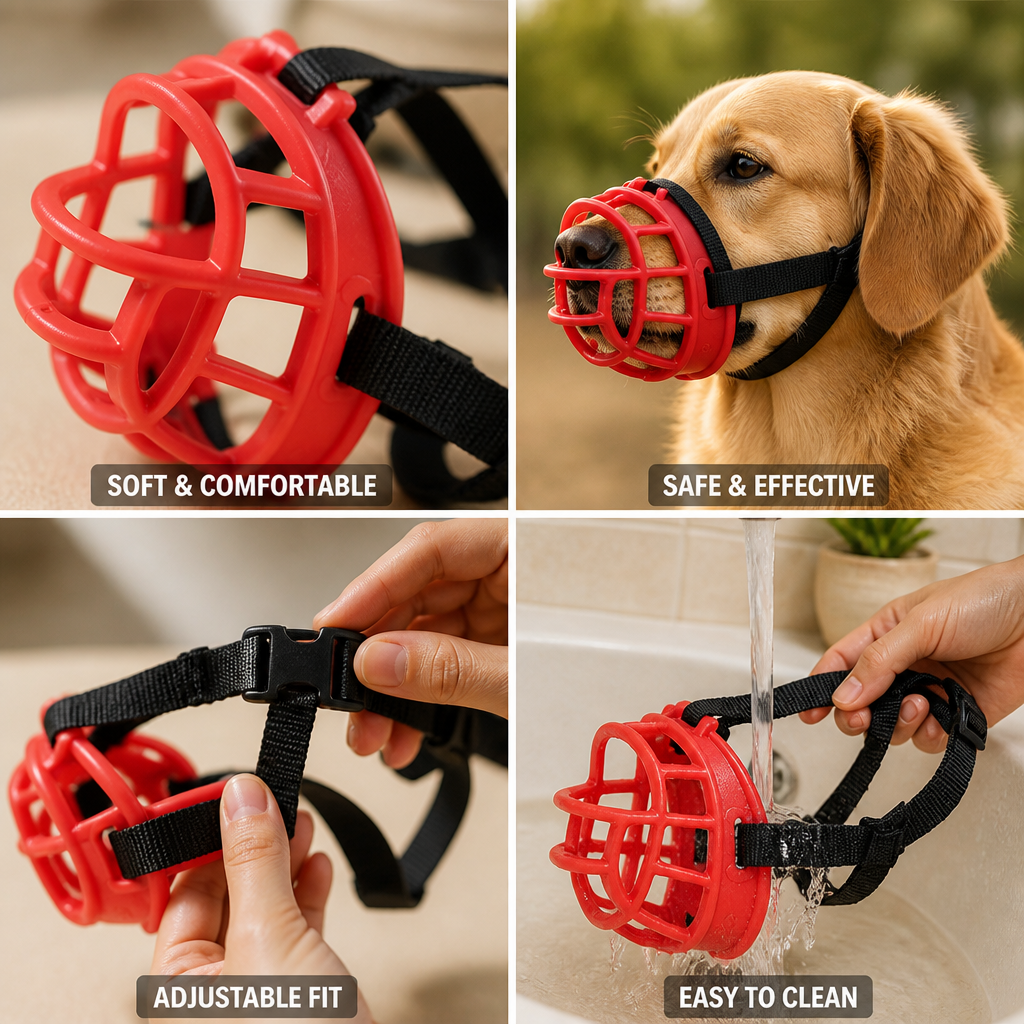 Adjustable Skin-Friendly Silicone Dog Muzzle (Sizes 1-5)