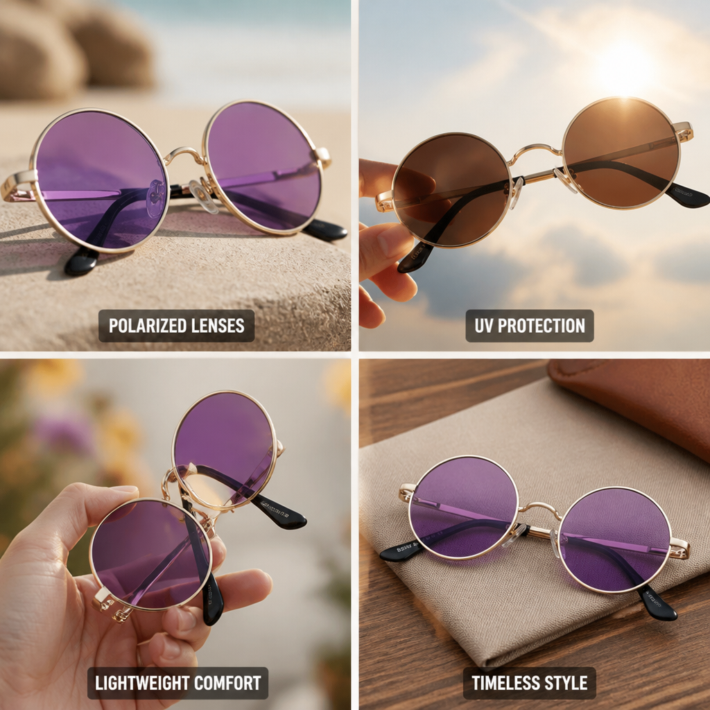 Polarized & UV-Blocking Retro Round Sunglasses