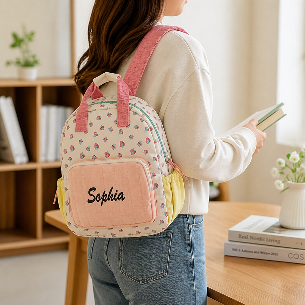 Lightweight Nylon Color-Block Kids Backpack