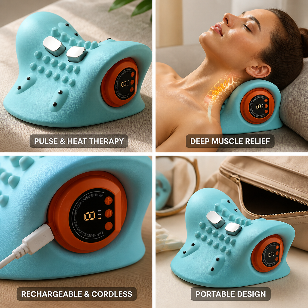 Heat & Pulse Rechargeable Neck Massager