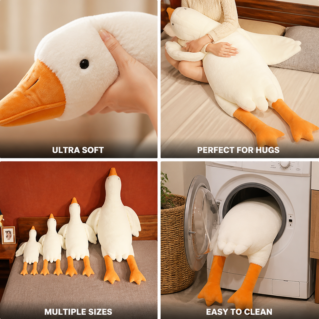 Giant Soft Huggable Goose Plush (Multiple Sizes)