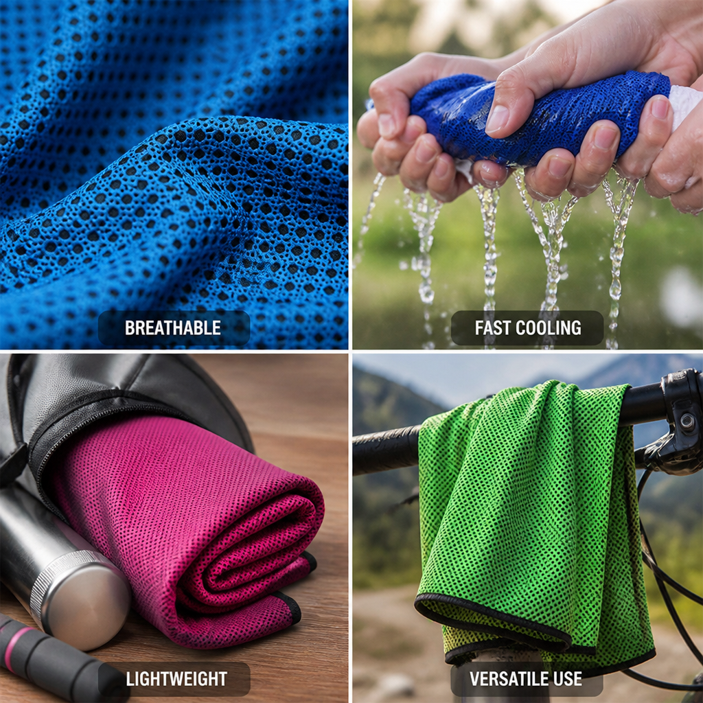 Fast-Acting Evaporative Microfiber Cooling Towel