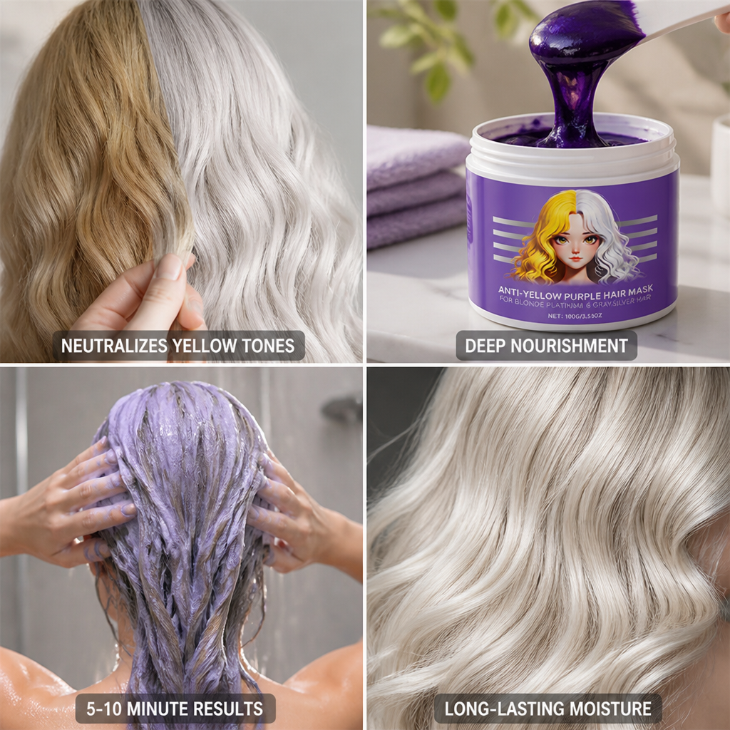 Violet Pigment Anti-Yellowing Hair Mask (5-10 Minute)