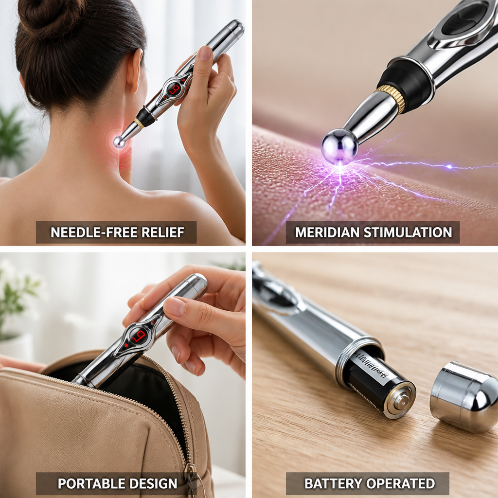 Needle-Free Electronic Acupuncture Pen (Interchangeable Heads)