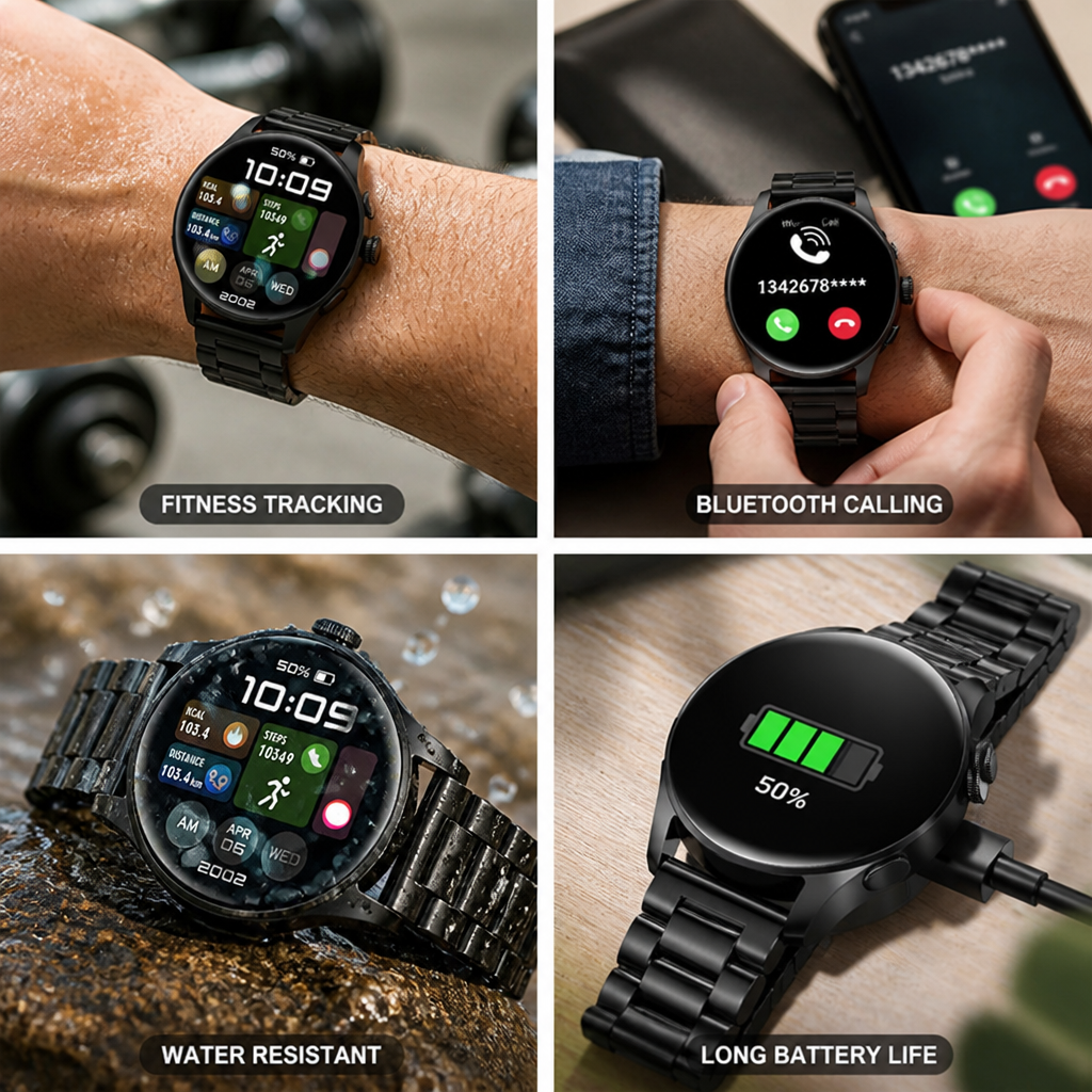 1.53-Inch HD Touchscreen Fitness Smart Watch (Bluetooth 5.3)