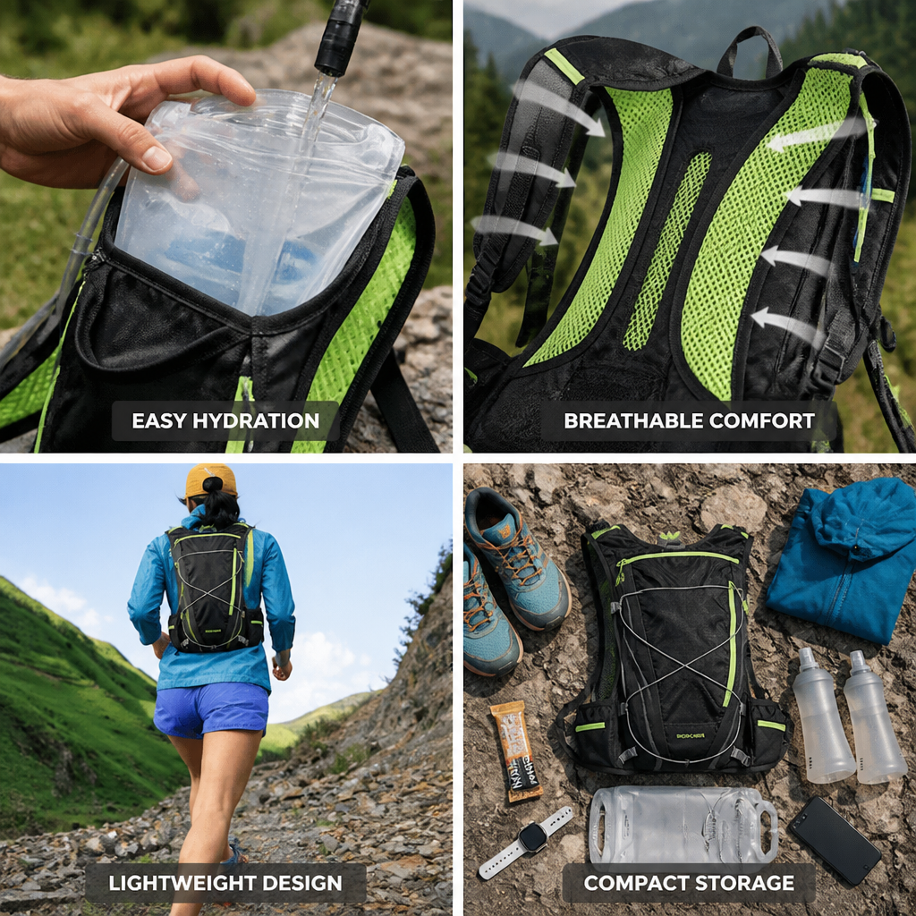Lightweight Breathable Hydration Pack (1.5L Bladder)