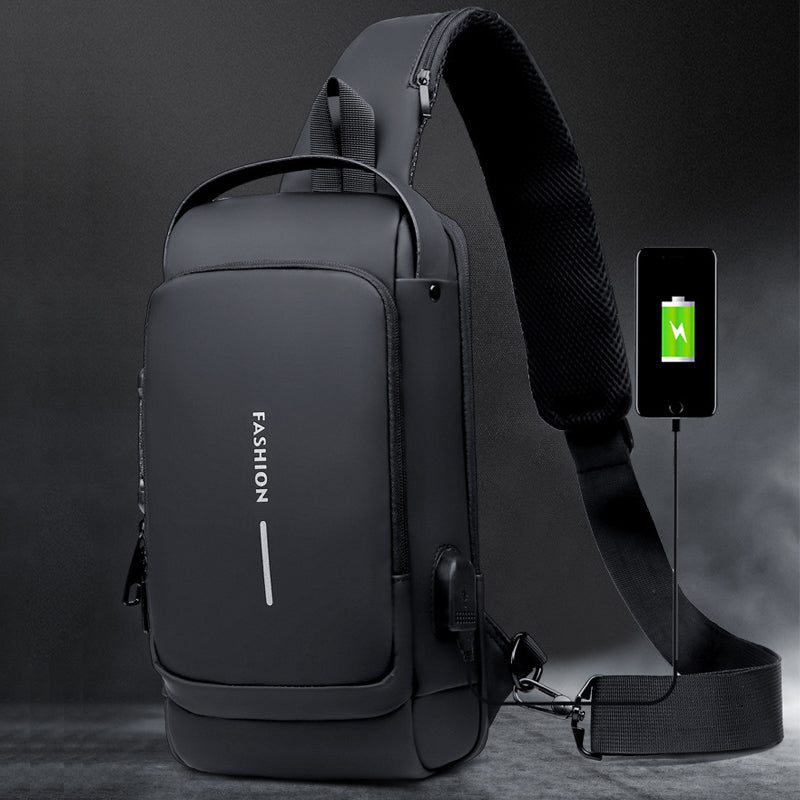 Waterproof and Theft-Resistant Shoulder Bag with USB Port