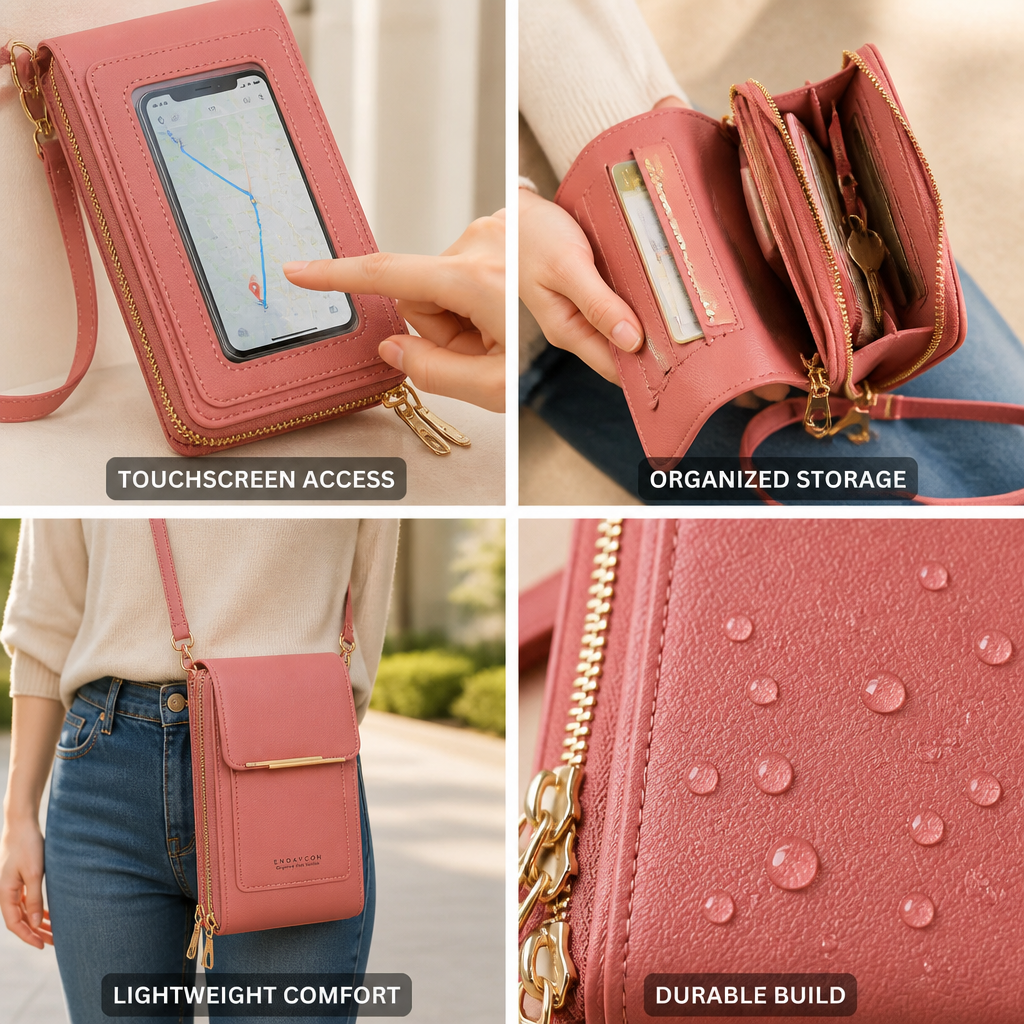 Touchscreen Window Front-Pocket Crossbody Bag