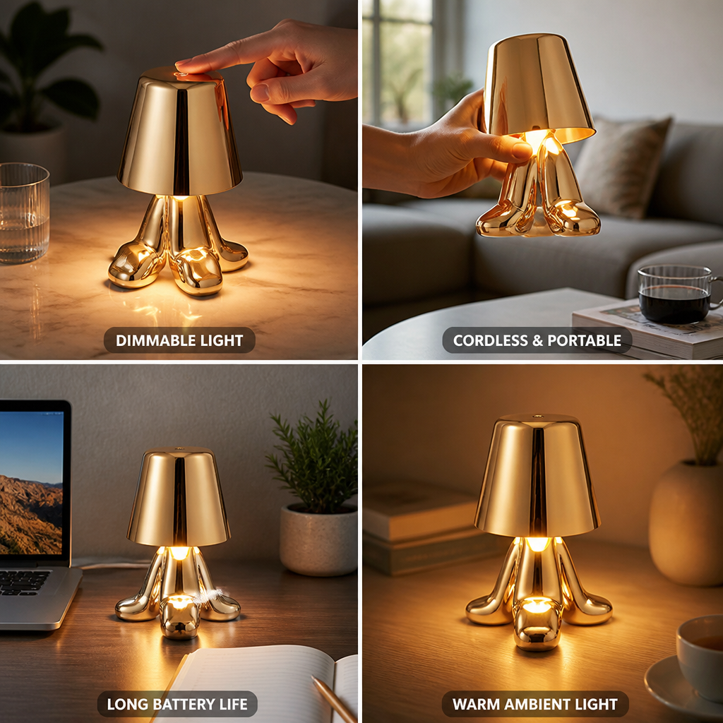 USB Rechargeable Dimmable Warm LED Table Lamp
