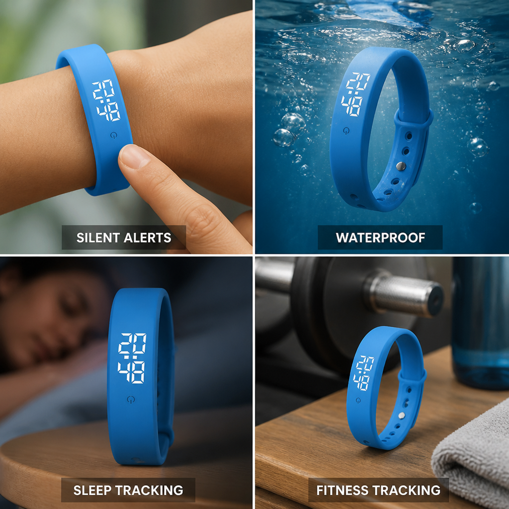 Silent Vibration Waterproof Health-Tracking Smartwatch