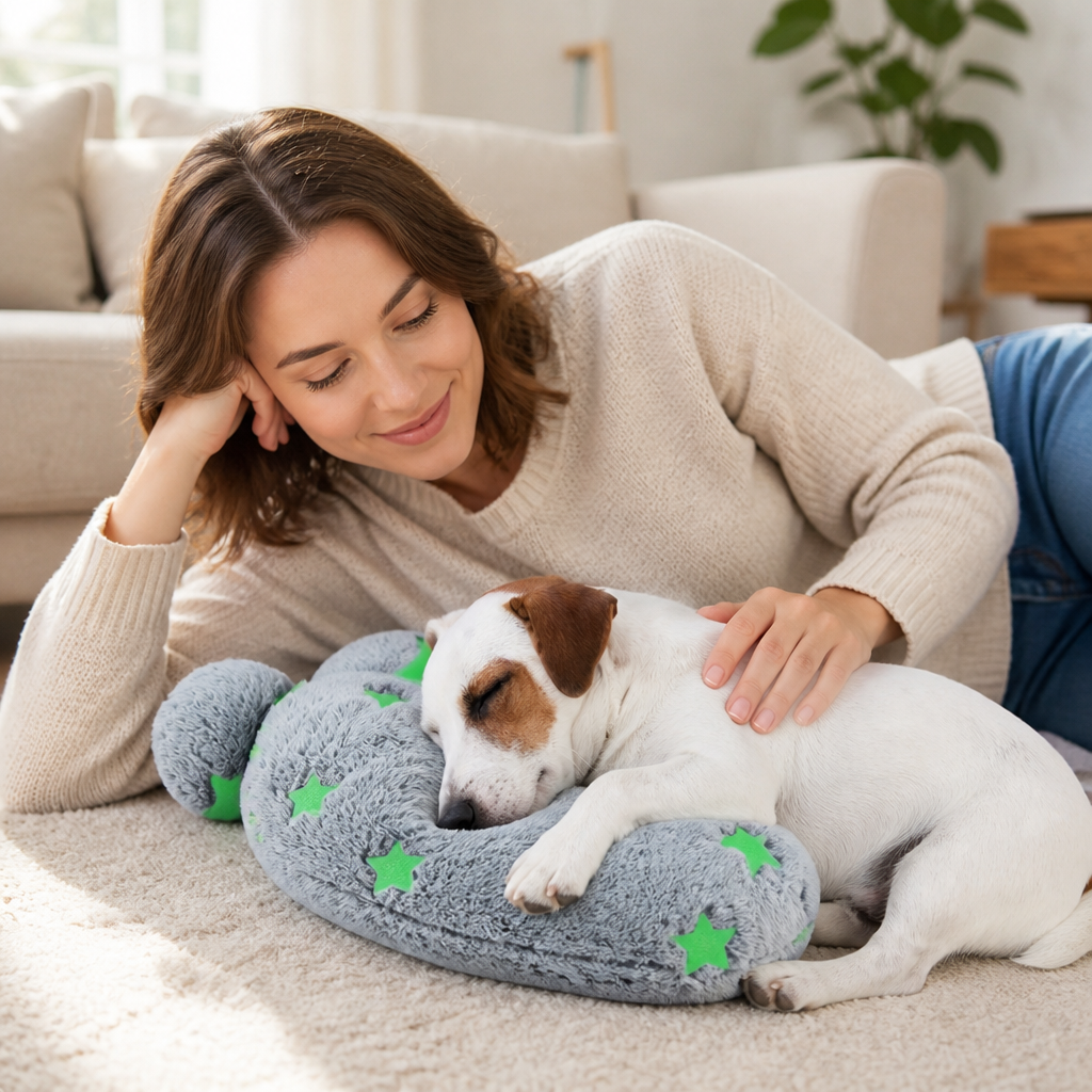 Ergonomic Glow-In-The-Dark U-Shaped Pet Neck Pillow