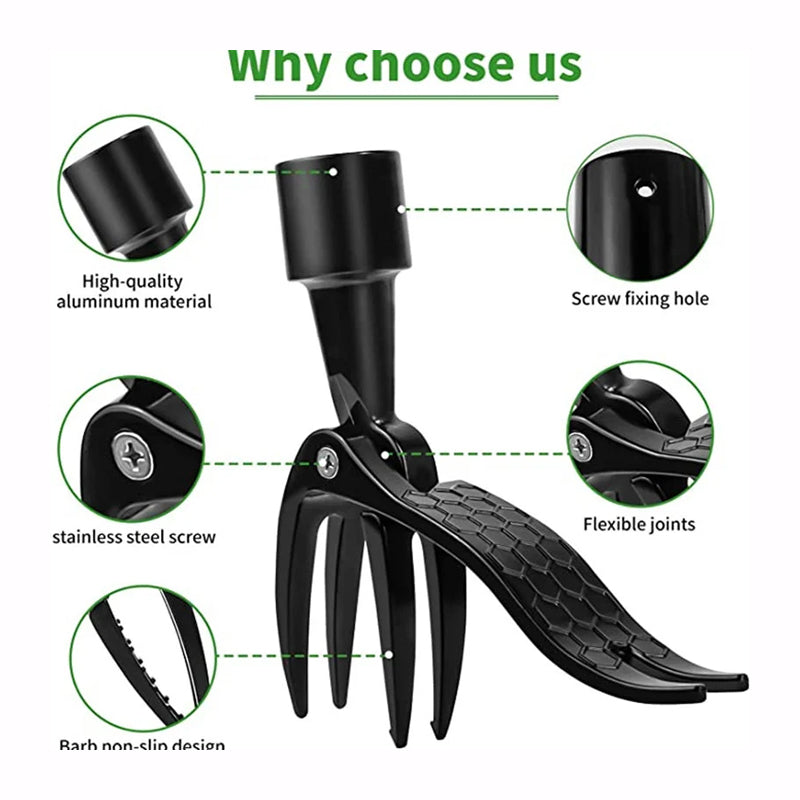 Ergonomic Long-Handled Stainless Steel Weed Remover with Detachable Head