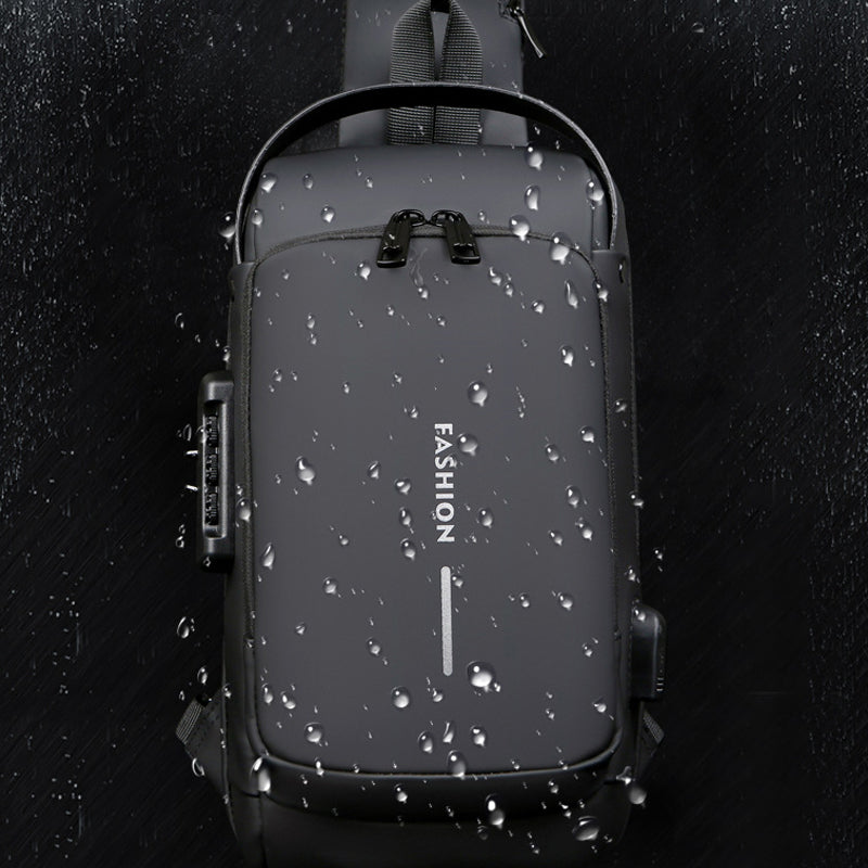 Waterproof and Theft-Resistant Shoulder Bag with USB Port