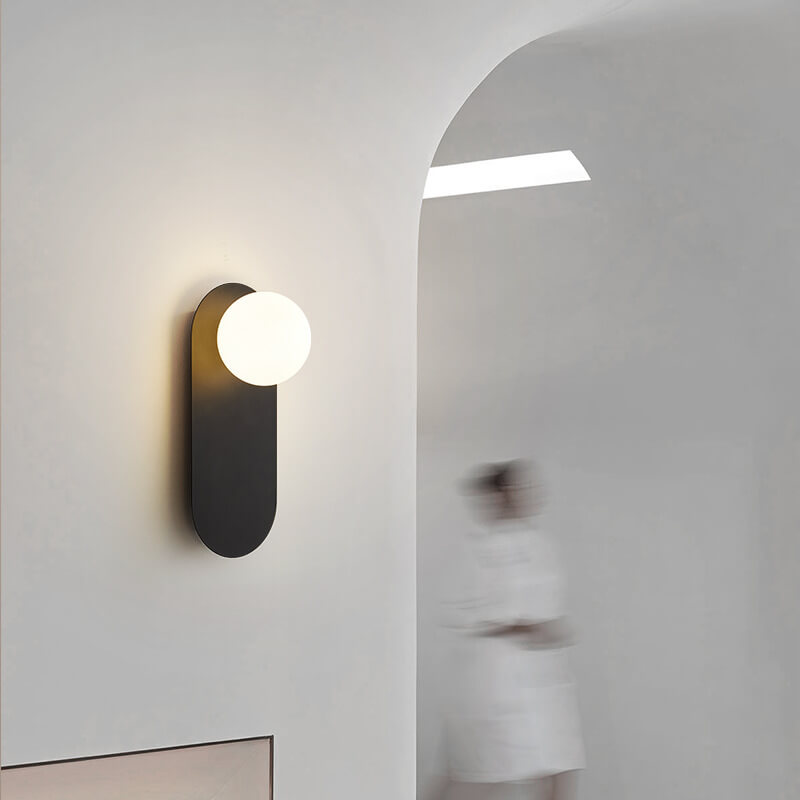 Decorative Oval Backplate Wall Sconce in Nordic Minimalist Style