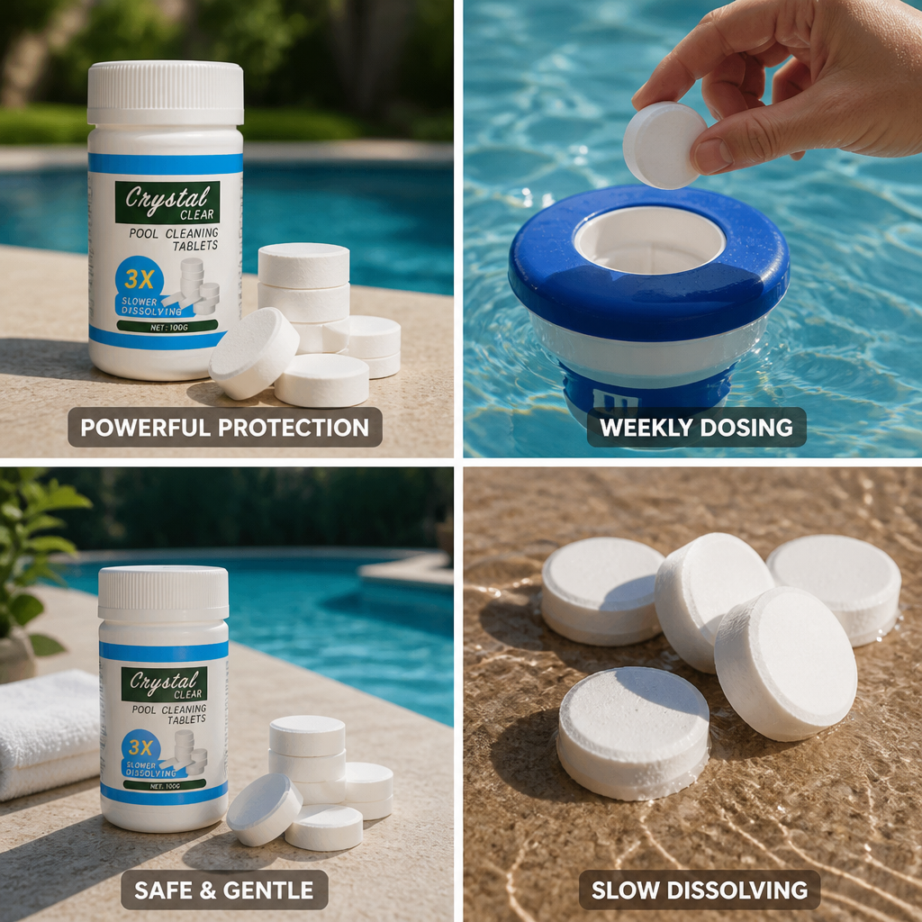 Powerful Bacterial Protection & Weekly-Dosing Pool Cleaning Tablets (50-Count)