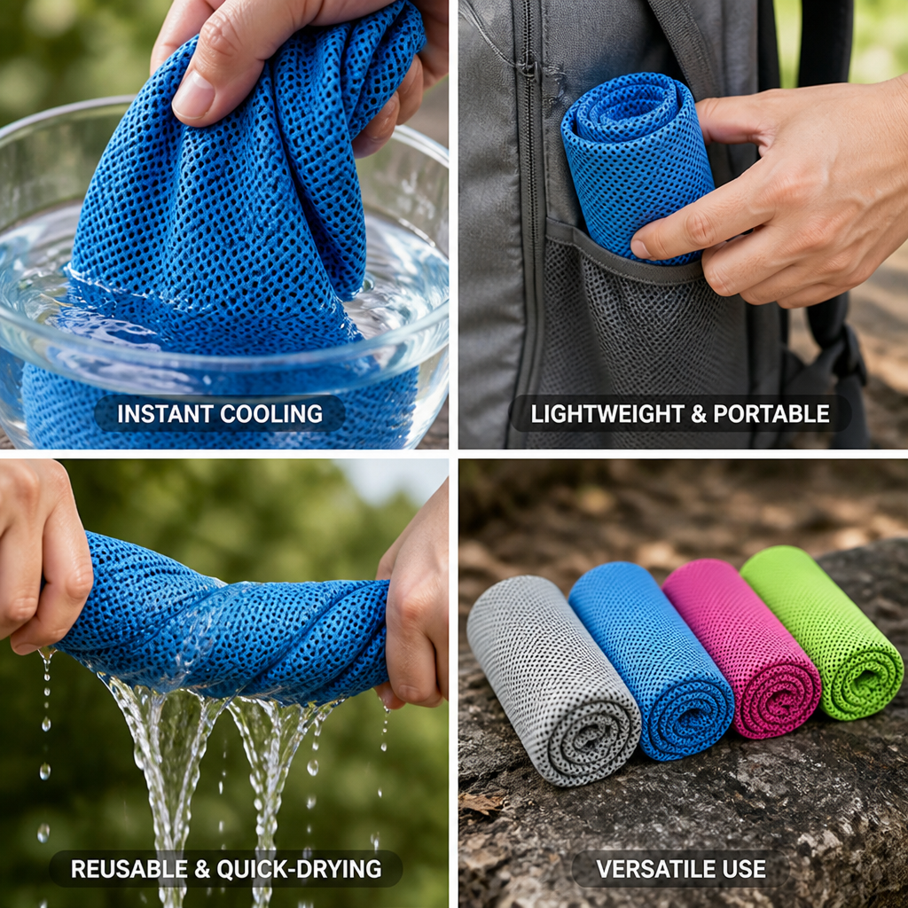 Instant-Cooling Microfiber Cooling Towels (Set of 4)