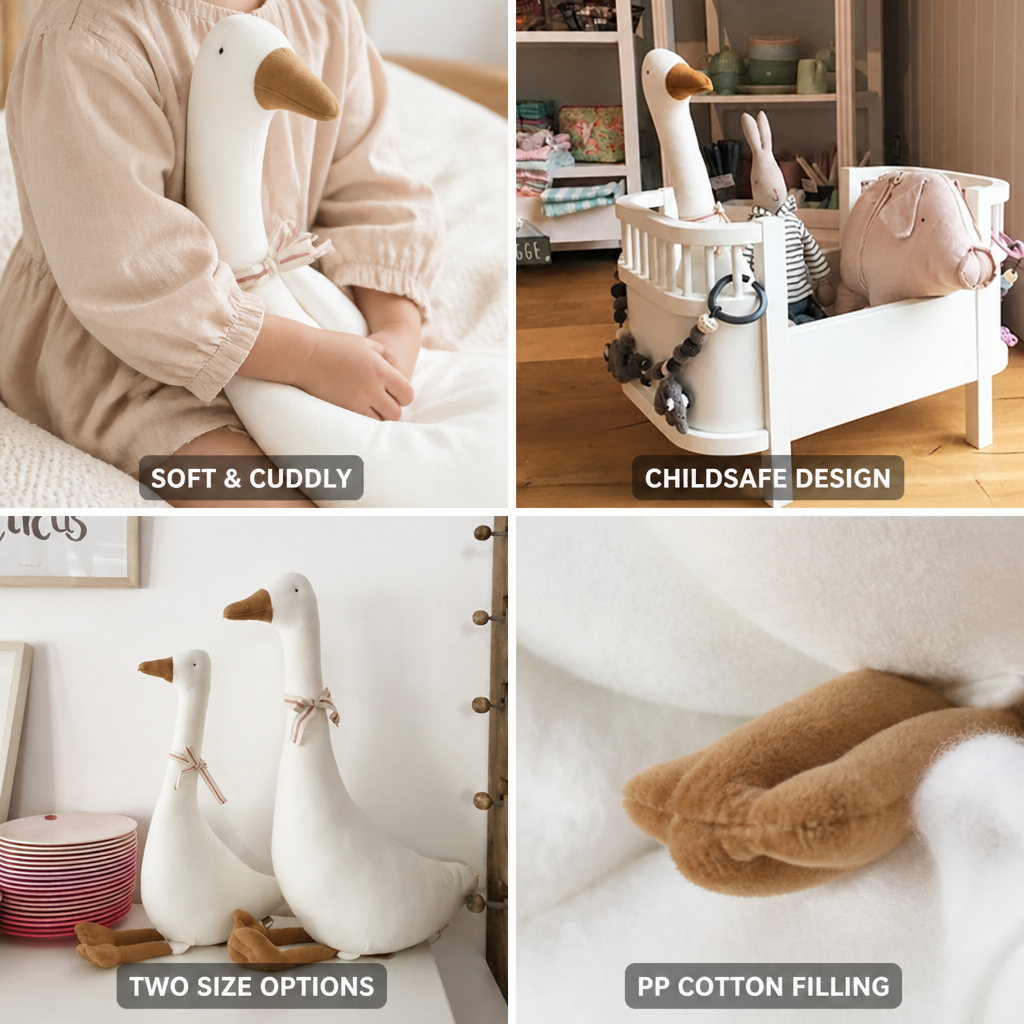 Kids' Soft PP Cotton Goose Plush Pillow (Two Sizes)