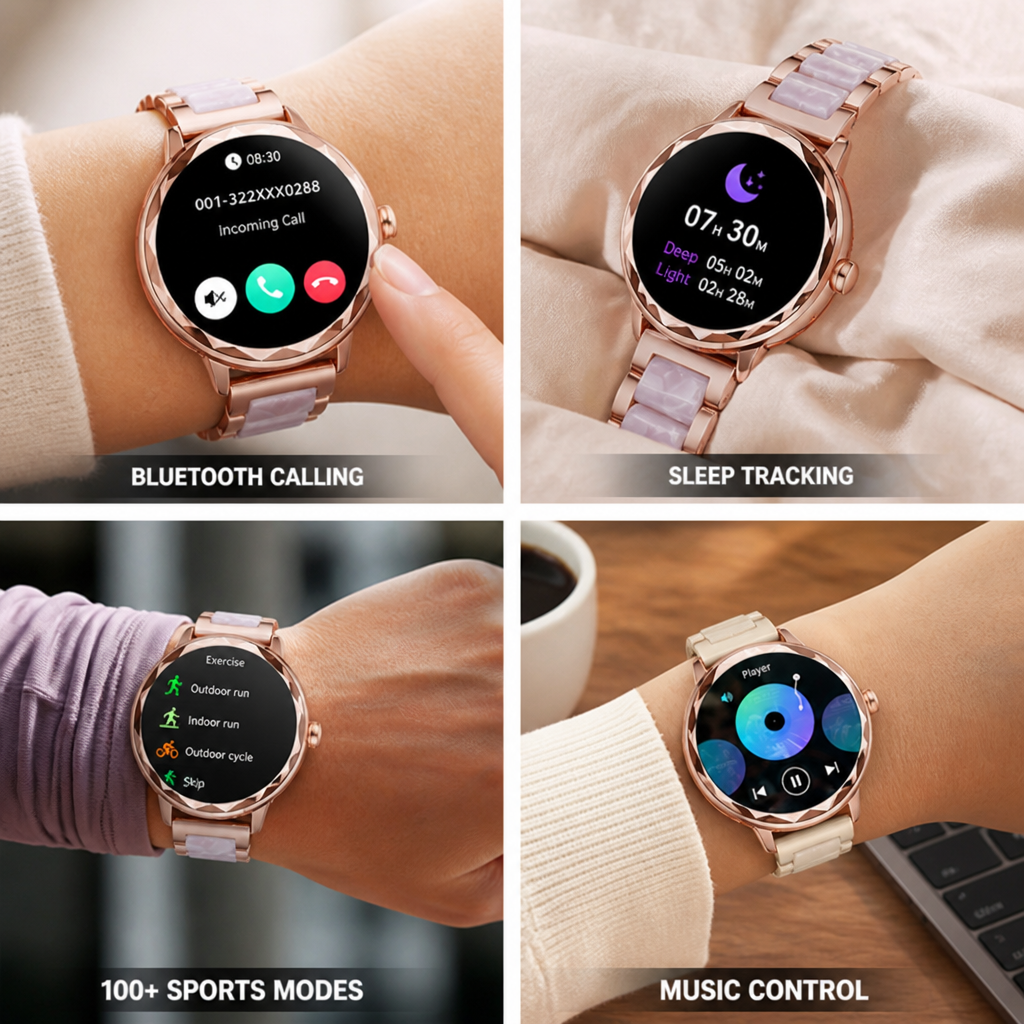 AI Voice & Call-Enabled Smartwatch (100+ Sports Modes)