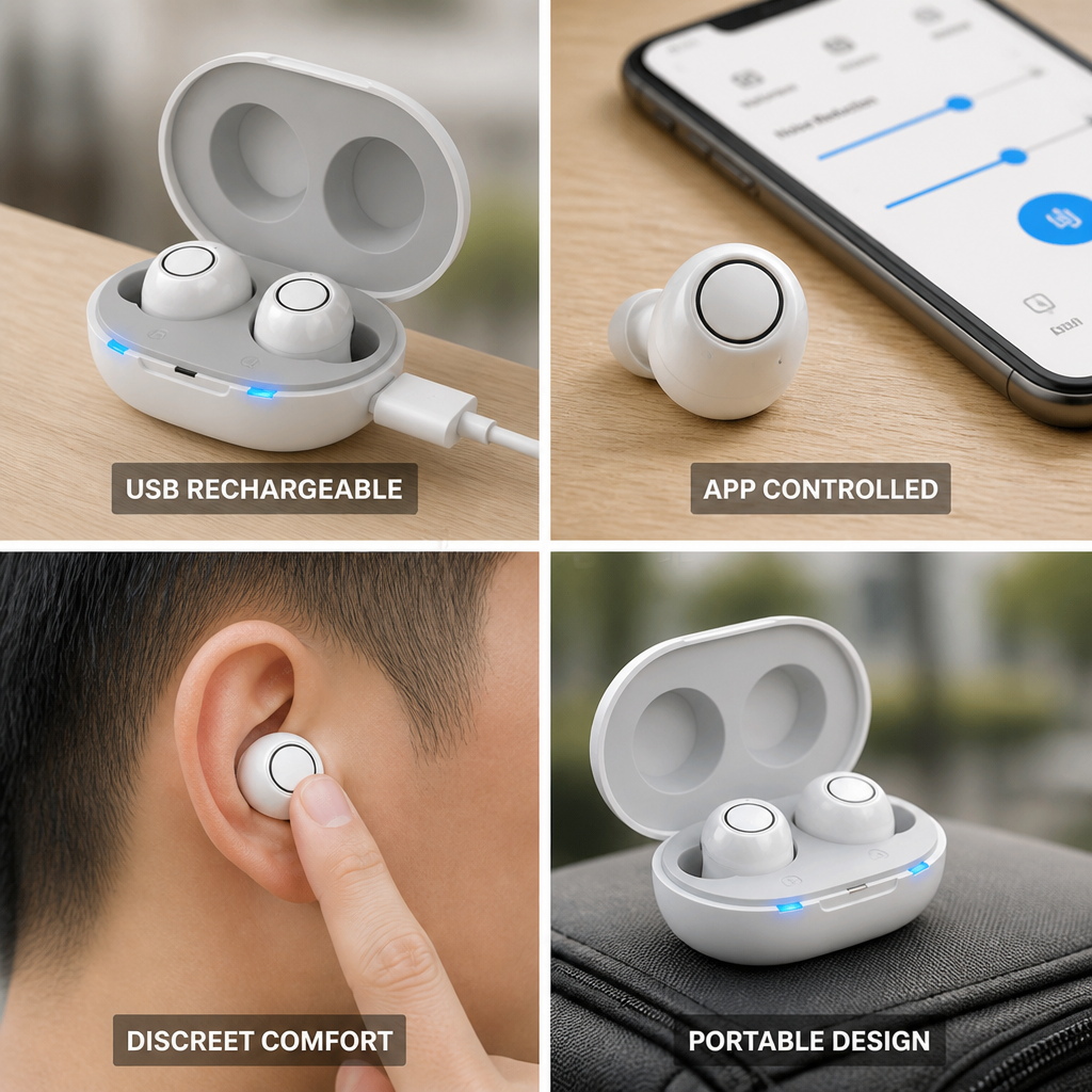 Rechargeable Bluetooth App-Controlled In-Ear Hearing Aids