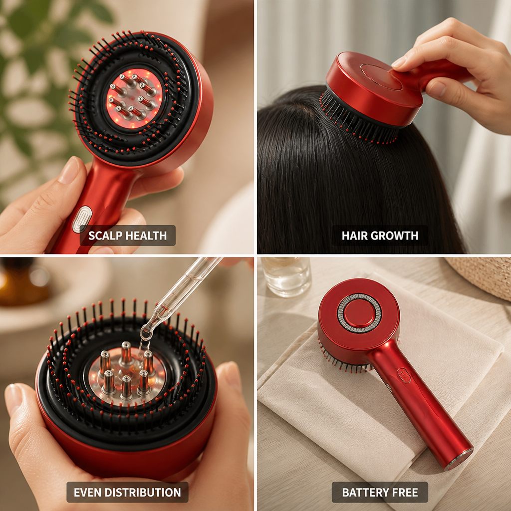 Microcurrent & Red Light Scalp Massager (With Dispenser)