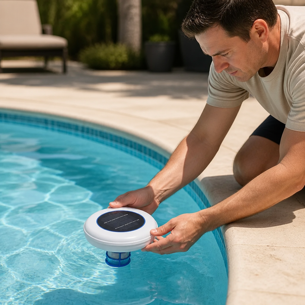Solar-Powered Copper & Silver Pool Ionizer