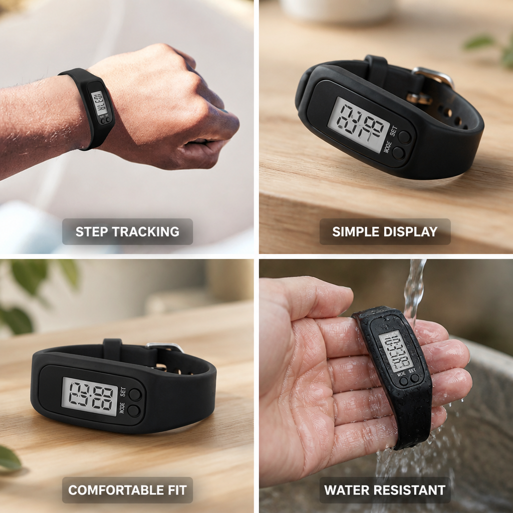 Minimalist LED Pedometer Watch (Silicone Band)