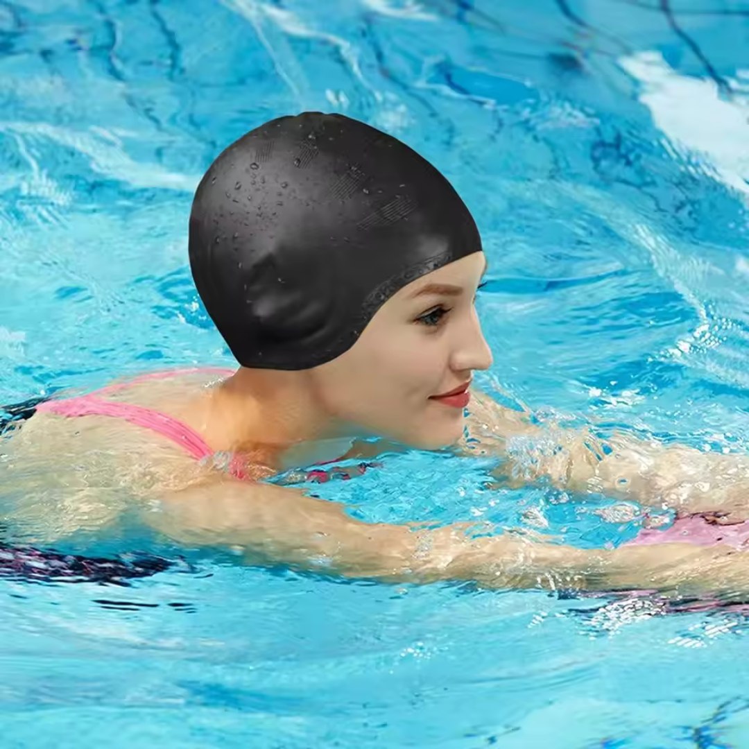 Silicone Swim Cap with Ear Protection - Comfortable and Waterproof