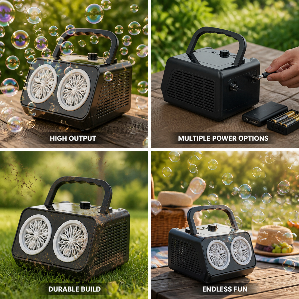 High-Output USB & Battery-Powered Bubble Machine (20,000 Bubbles/Min)