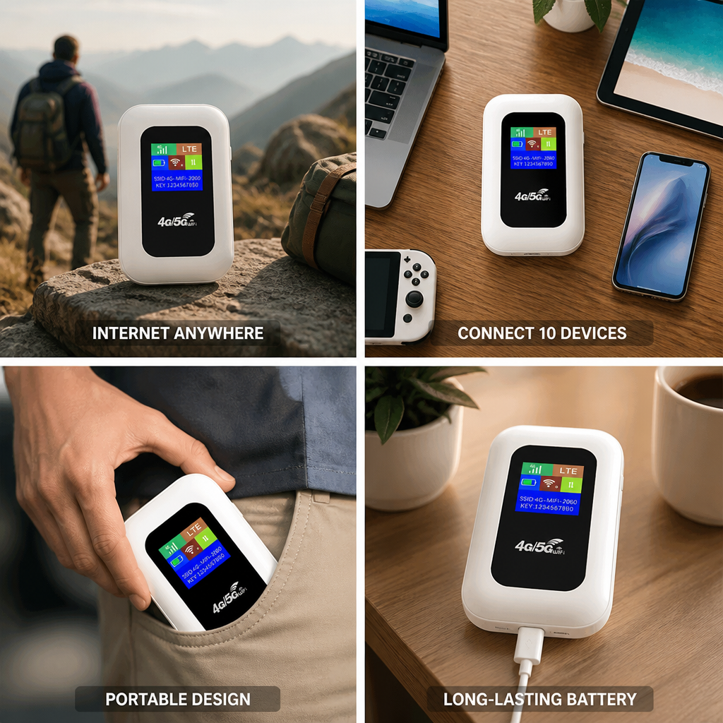Portable 5G USB-C Travel Router (Up to 10 Devices)
