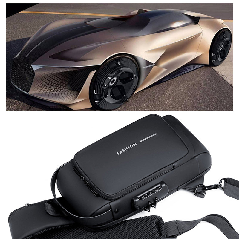 Waterproof and Theft-Resistant Shoulder Bag with USB Port
