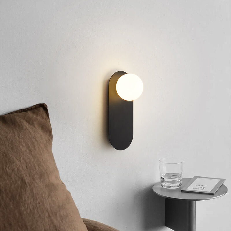 Decorative Oval Backplate Wall Sconce in Nordic Minimalist Style