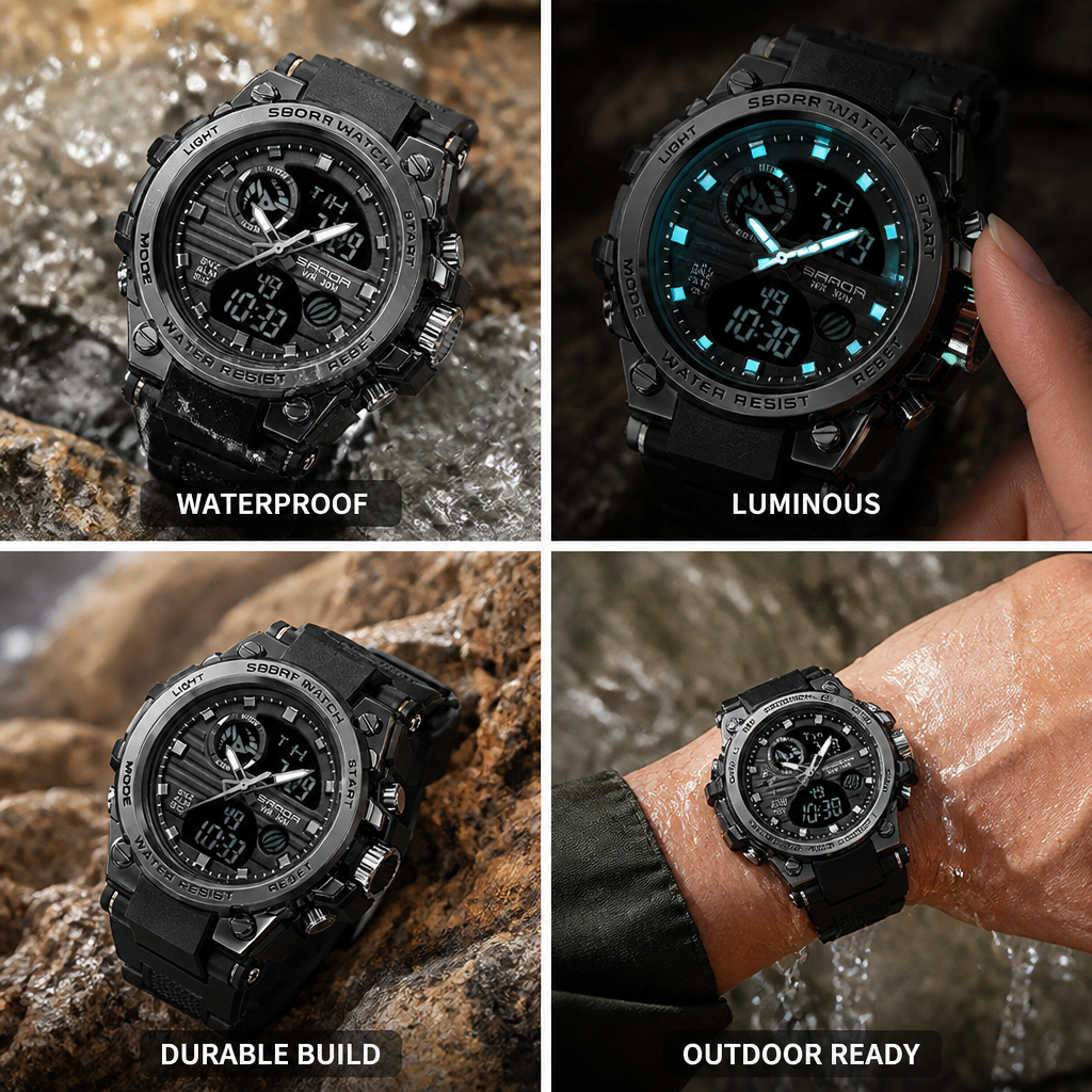 Waterproof Luminous Multifunctional Outdoor Watch