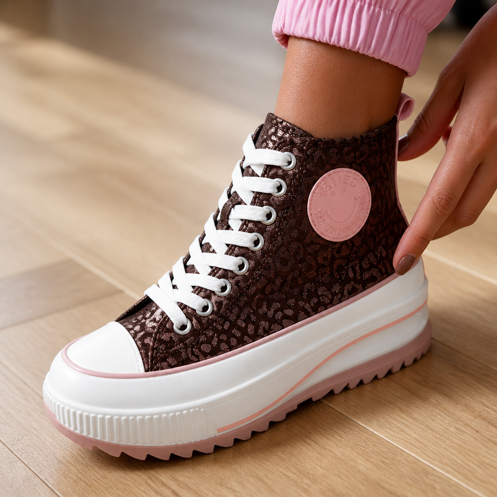 BlissStride™ Leopard-Glow Sneakers — Elevate Your Style and Comfort, Own Every Step with Confidence